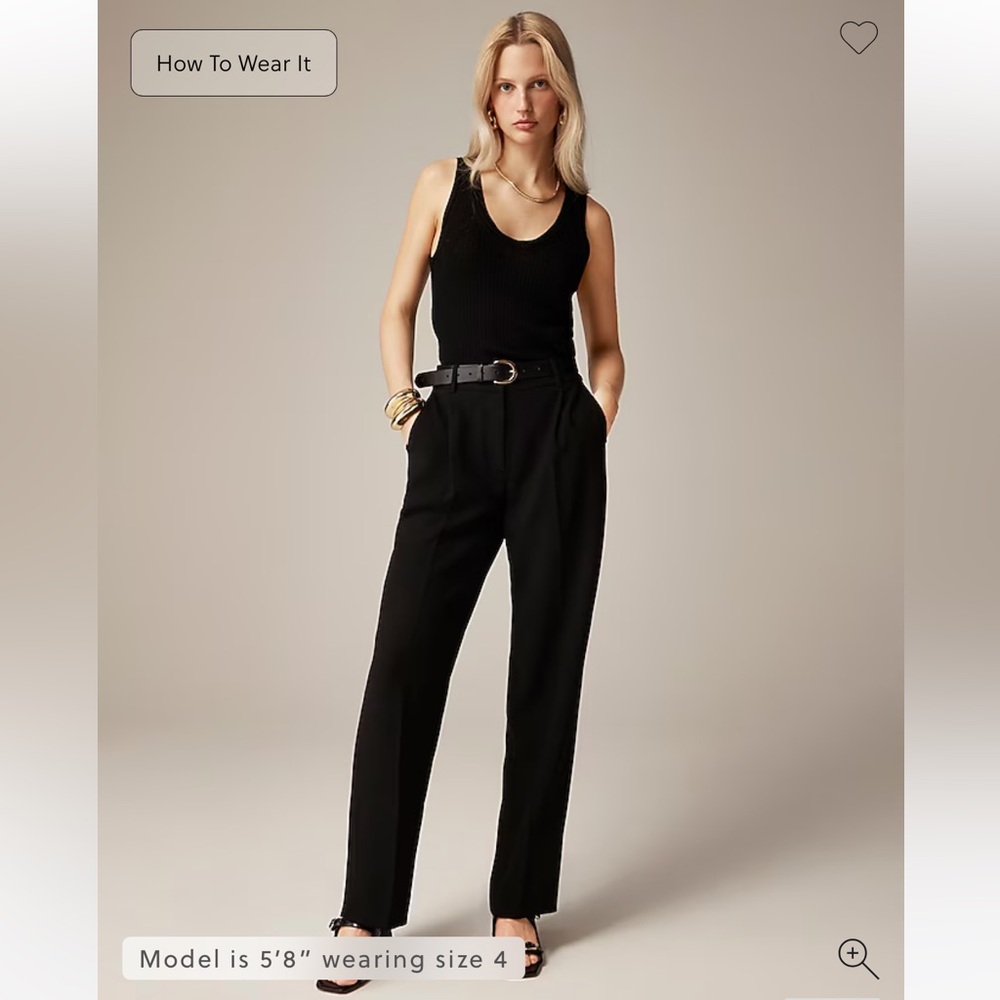 NWT JCrew Essential Pant in City Crepe Black size 12